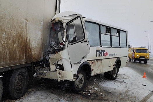 В Татарстане при столкновении автобуса и грузовика пострадали 10 человек