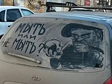 "Помой меня": смешные надписи и рисунки на машинах