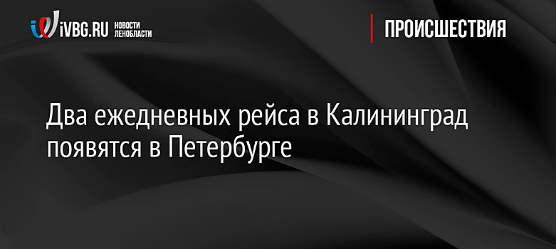 Два ежедневных рейса в Калининград появятся в Петербурге