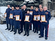 Строевой смотр провели казаки Миллеровского района