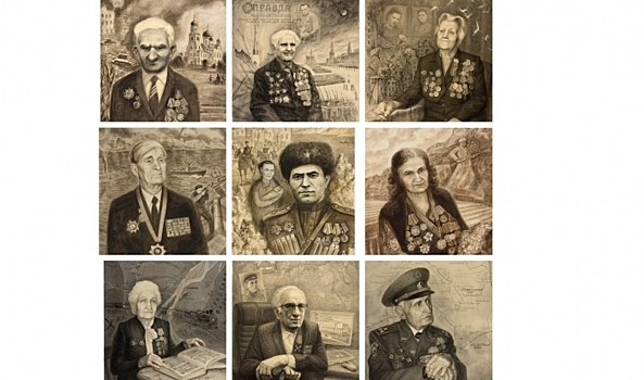 Выставка портретов героев ВОВ открылась в Ворошиловском районе Волгограда