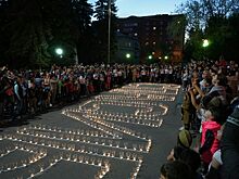 Жители Котельников выложили свечами слово «Спасибо» в честь 9 Мая