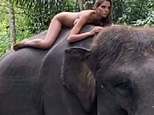 Алеся Кафельникова снялась в откровенной фотосессии со слоном