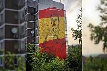 Челябинец нарисовал капитана сборной Испании по футболу на девятиэтажке в Краснодаре