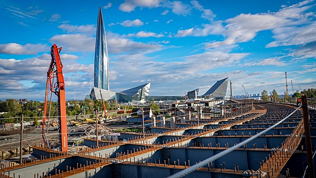 Опоры будущего путепровода магистрали М-32 готовы на 50%