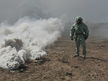 На полигоне под Волгоградом прошли занятия с военными химиками