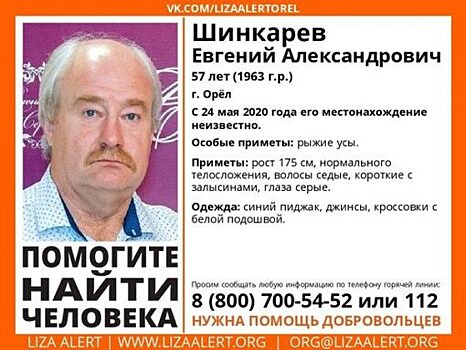 В Орле разыскивают мужчину с рыжими усами