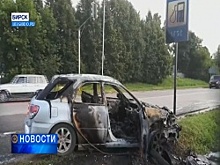 В Бирске дотла сгорел автомобиль Subaru Impreza