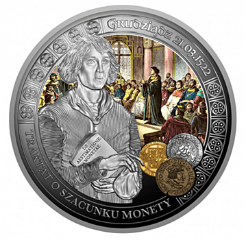 500-летие доклада Коперника в Грудзендзе на памятной медали