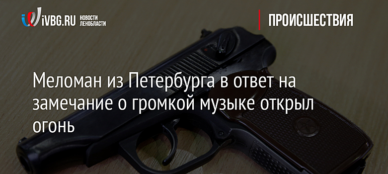 Меломан из Петербурга в ответ на замечание о громкой музыке открыл огонь