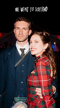 Муж-миллиардер Даши Жуковой вышел в свет в килте: фото