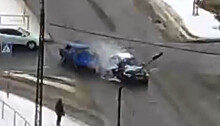 Водителя выбросило из автомобиля после ДТП в Петрозаводске (видео)