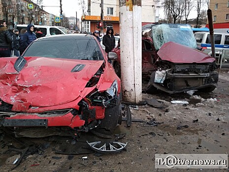 Появилось видео ДТП с шестью пострадавшими в Твери