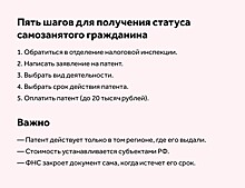 В ФНС назвали ставку налога для самозанятых