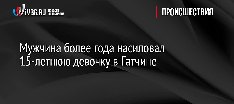 Мужчина более года насиловал 15-летнюю девочку в Гатчине