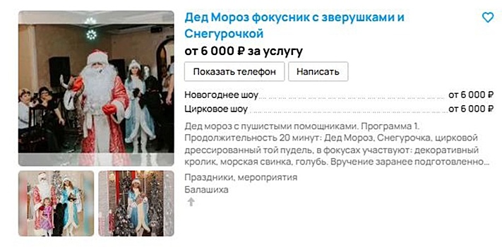 Сколько стоит пригласить домой зимнего волшебника в Москве