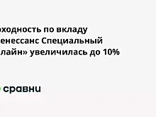Доходность по вкладу «Ренессанс Специальный онлайн» увеличилась до 10%
