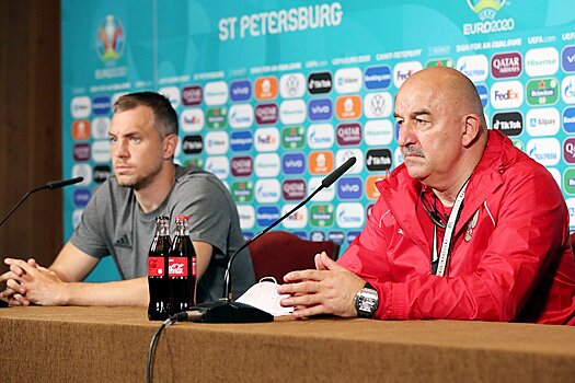 Пресс-конференция Станислава Черчесова и Артёма Дзюбы перед матчем с Бельгией, чемпионат Европы по футболу — 2021
