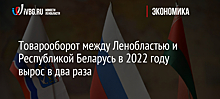 Товарооборот между Ленобластью и Республикой Беларусь в 2022 году вырос в два раза