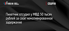 Пикетчик отсудил у МВД 50 тысяч рублей за свое немотивированное задержание