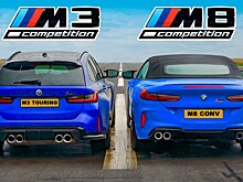 Видео: универсал BMW M3 Touring свели в гонке по прямой с BMW M8 Convertible
