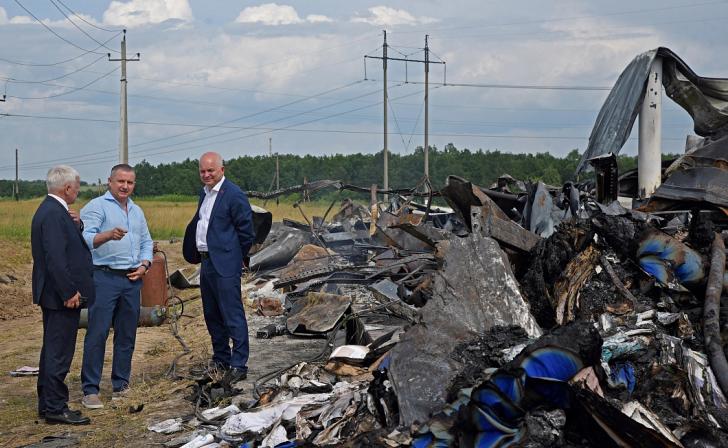 В Курской области на сгоревшей фабрике «Бел-Поль» проводят оценку ущерба