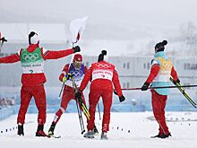 Сергей Устюгов финишировал в олимпийской эстафете с флагом в руках
