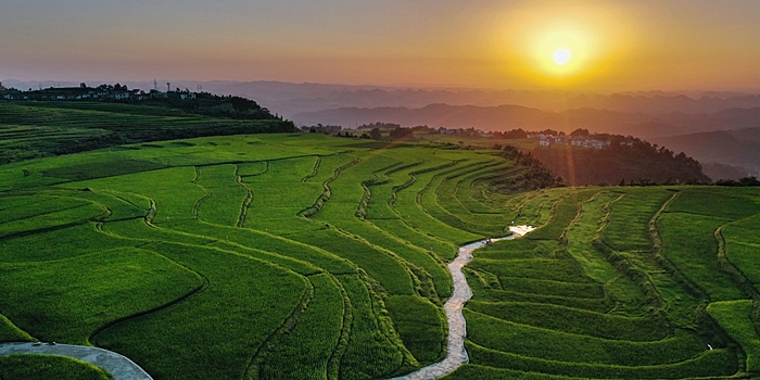 Живописные летние пейзажи в волости Гаопо провинции Гуйчжоу на юго-западе Китая
