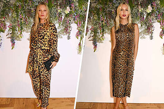 Супермодель Кейт Мосс и греческая принцесса Мария-Олимпия вышли в свет в леопардовых нарядах