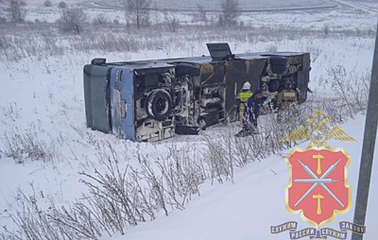 Пассажирский автобус опрокинулся. Что известно о ДТП в Тульской области