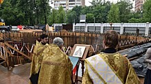 В Академическом районе помолились о строящемся храме Луки на территории больницы Виноградова