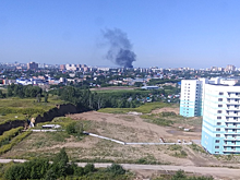 Над правым берегом Оби поднялся столб чёрного дыма