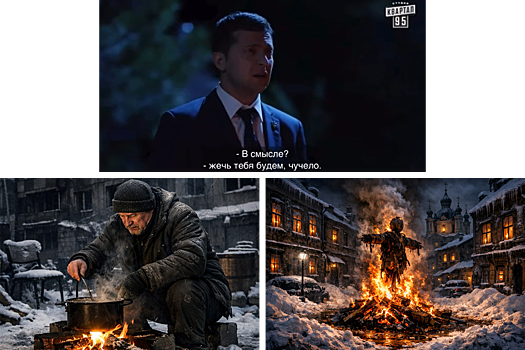 «Жечь тебя будем, чучело»: как сцена из сериала Зеленского стала пророчеством для замерзающего Киева