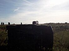 УАЗ вылетел в кювет и перевернулся