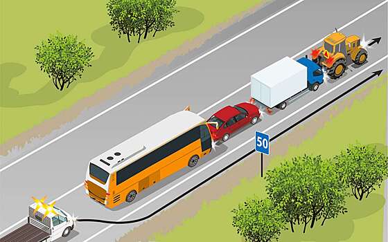 Трактор на дороге — можно ли объехать его без штрафа