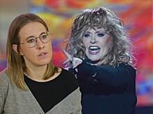 Беременная Собчак появилась перед Пугачевой без лифчика