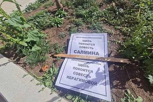 В центре Оренбурга неизвестные оставили послание для Салмина и Ибрагимовой в клумбах