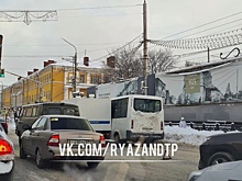 Появились подробности ДТП с маршруткой и полицейской машиной в центре Рязани