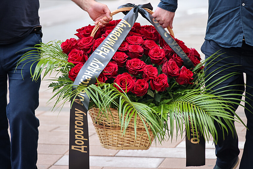 На церемонии прощания с народным артистом России, режиссером Александром Миттой в Центральном доме литераторов в Москве, 17 июля 2025 года