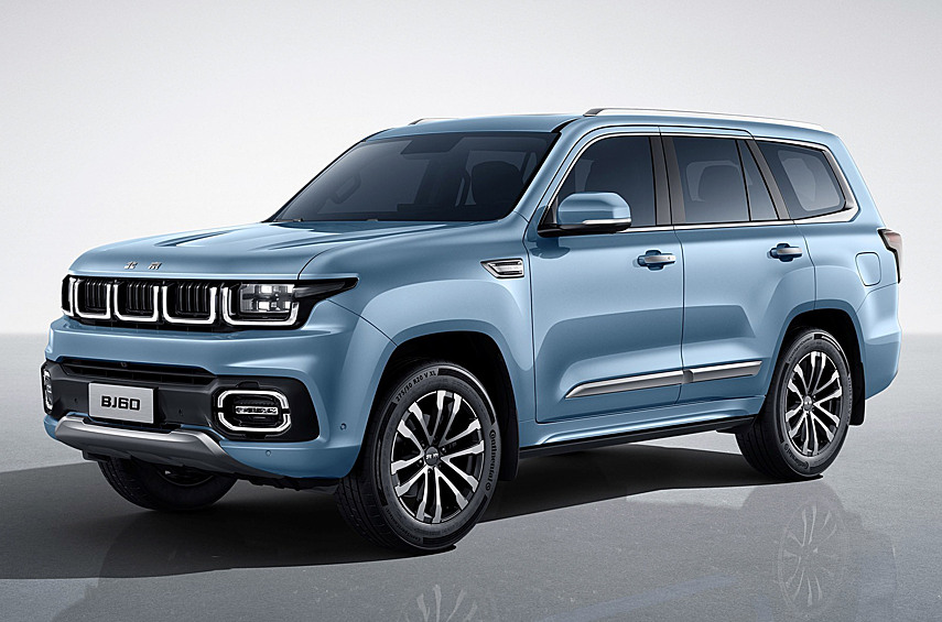 Beijing BJ60. Концерн BAIC показал гибридный внедорожник с обликом, напоминающим о Jeep Grand Cherokee и Wagoneer. Его основным соперником окажется Tank 500