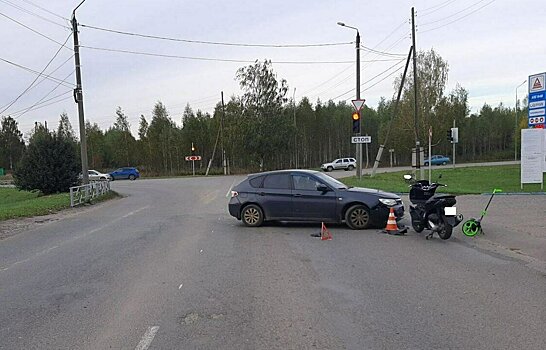 В Кирове водитель «Субару» не уступил дорогу мотоциклисту