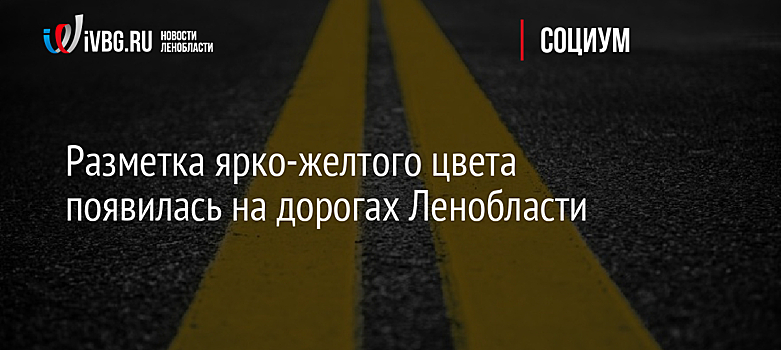 Разметка ярко-желтого цвета появилась на дорогах Ленобласти