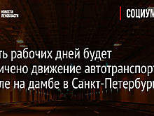 На пять рабочих дней будет ограничено движение автотранспорта в тоннеле на дамбе в Санкт-Петербурге