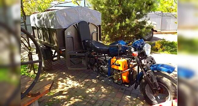 Мотоцикл «Днепр» с дизельным двигателем и откидным грузовым кузовом показали в сети