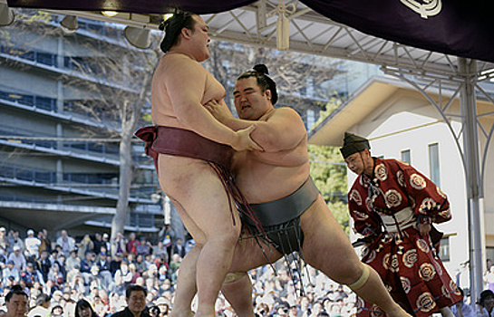 Японский "одзэки" Кисэносато впервые выиграл турнир по сумо на кубок императора