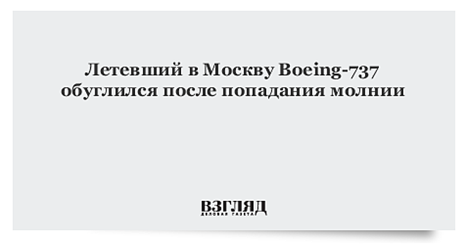 Летевший в Москву Boeing-737 обуглился после попадания молнии