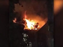 Крупный пожар в центре Москвы сняли на видео