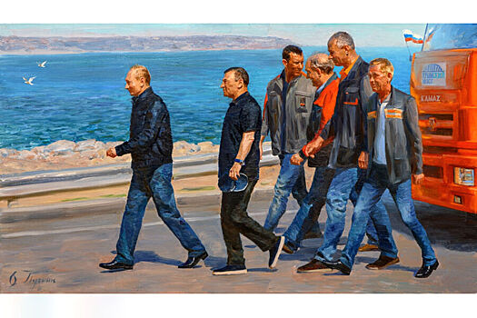 Автор, чью картину Путин повесил на стену, написал работу с изображением Крымского моста