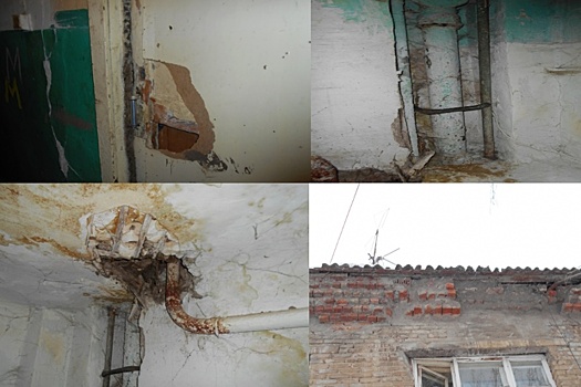 Дом в центре Уфы, из стен которого выпадают кирпичи, просят проверить на аварийность