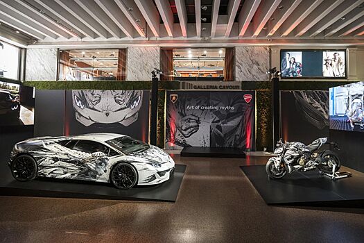 Суперкар Lamborghini и супербайк Ducati превратили в произведение искусства